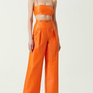 Cult Gaia Orange Crop Top and Pant Set